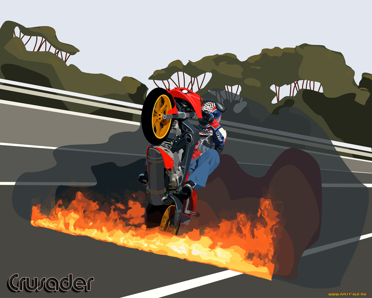 wheelie, of, fire, by, crusader, , 